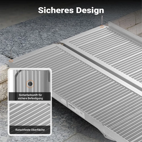 Kép 3/8 - Alumínium kerekesszék rámpa, 152 cm, 270 kg teherbírás, duplán összecsukható