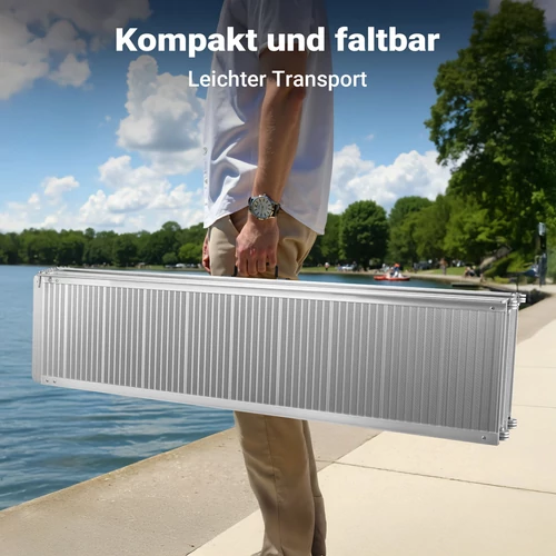 Kép 6/8 - Alumínium kerekesszék rámpa, 213 cm, 270 kg teherbírás, duplán összecsukható