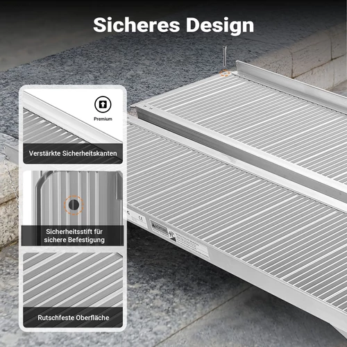 Kép 5/8 - Alumínium kerekesszék rámpa, 213 cm, 270 kg teherbírás, duplán összecsukható