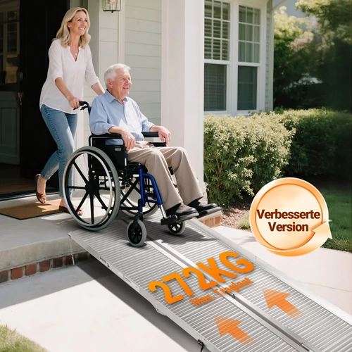 Kép 4/8 - Alumínium kerekesszék rámpa, 122 cm, 270 kg teherbírás, duplán összecsukható