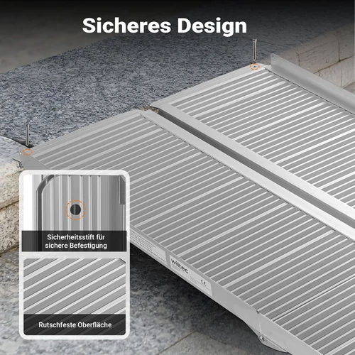 Kép 5/8 - Alumínium kerekesszék rámpa, 122 cm, 270 kg teherbírás, duplán összecsukható