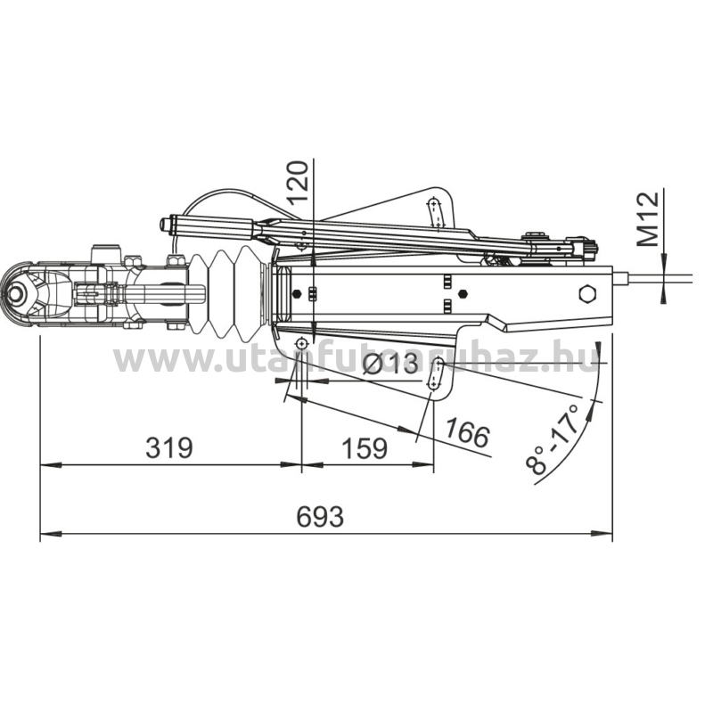 Kép 2/2 - Ráfutófék-V 251 G/Stahl, 3000 kg, felső, fék 2361, AK 301