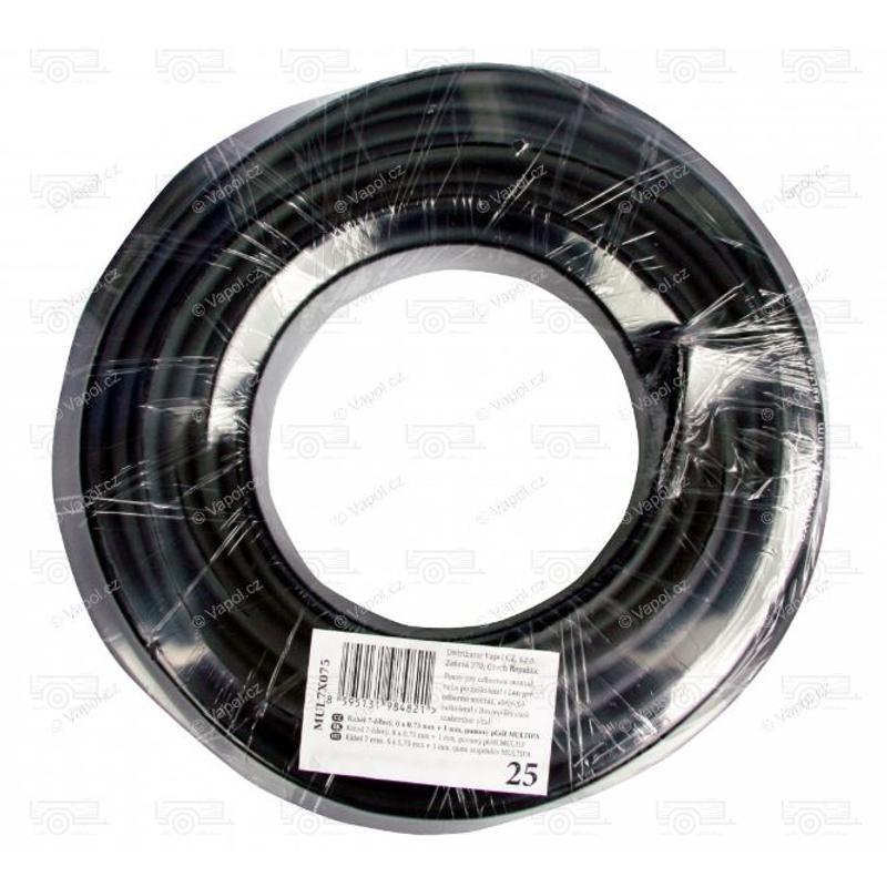Kép 2/2 - 1 tekercs (25 méter) 7 eres, 6 x 0,75 mm + 1 mm, gumi szigetelés MULTIPA